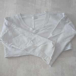 Joah Brown Light Gray V-Neck Long Sleeve Top